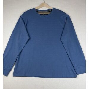 DKNY Men's Long Sleeve T-Shirt Crewneck XL Wicking Stretch Coastal Casual‎ Blue
